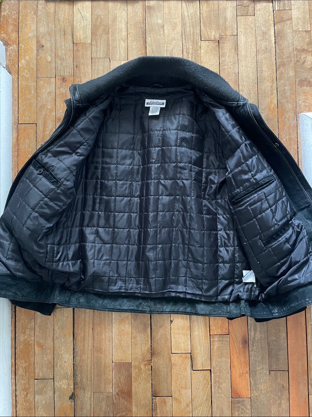Vintage black leather moto-inspired utility jacket -XL - Picture 5 of 12
